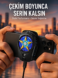 Oyunlar İçin Telefon Soğutucu – 65-85 mm Uyumlu, Dijital Ekranlı Yeni Nesil