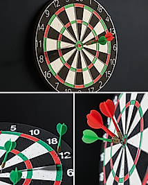 Ahşap Dart Tahtası 12 İnç 4 Adet Metal İğne Uçlu Ok