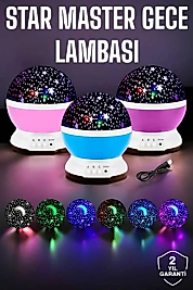 Mavi ve Mor Işıklı  Projeksiyon Lambası