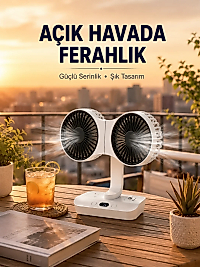 Çift Başlıklı Masa ve Duvara Monte Edilebilir Vantilatör
