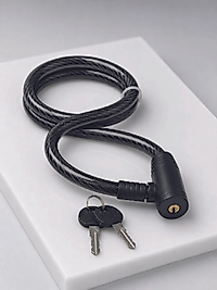 Bisiklet ve Scooter Kilidi 12 mm Çelik Halat 80 cm 2 Anahtarlı