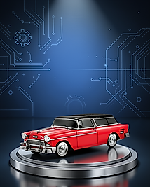 Retro Araba Şekilli Kablosuz Bluetooth Hoparlör UCZZZWS1955-1
