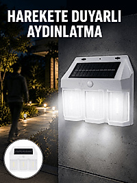 3 in 1 Solar Duvar Lambası – IP65 Su Geçirmez, Hareket Sensörlü Yeni Nesil