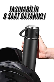 Termos Seti 3'lü 500 ml Isı Dayanıklı 316 Paslanmaz Çelik Vakumlu