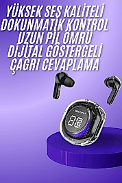 Yeni Nesil Bluetooth Kulaklık Dijital Göstergeli  Dokunmatik 5.3 Kablosuz