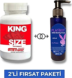 KİNG SİZE ERKEKLERE ÖZEL 30'LU + PLAYBOY LİBDO ARTTRC KREM 125 ML