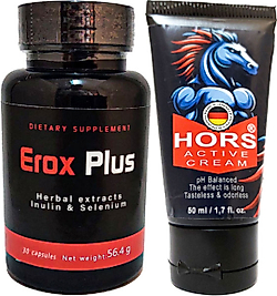 EROXPLUS ERKEKLERE 30LU ÖZEL KAPS + HORS ACTİVE CREAM 50 ML ERKEK KATILAŞTIRICI KREM