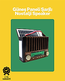 KTF-1428 Solar Panel Destekli Şarjlı Bluetooth Hoparlör – FM/AM/SW Radyo, AUX ve TF Kart Girişli
