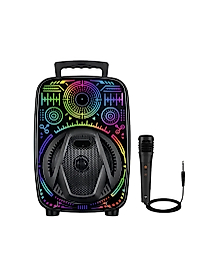 8 İnç Taşınabilir Karaoke Hoparlör Mikrofonlu RGB Işıklı Bluetooth Speaker