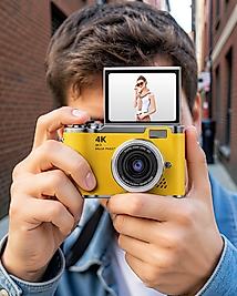 48 MP 4K Dijital Kamera Flip Ekranlı Vlog Fotoğraf Makinesi