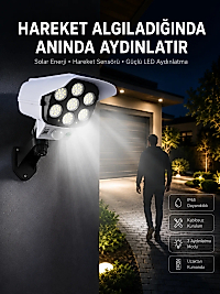 Solar Bahçe Lambası Uzaktan Kumandalı Kamera Görünümlü Hareket Sensörlü