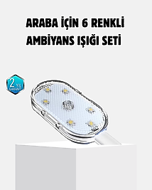 Kablosuz Manyetik Araba İçi LED Ambiyans Aydınlatma – Pratik Montajlı