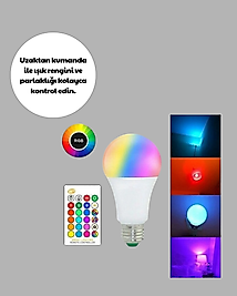 RGB LED Ampul Uzaktan Kumandalı E27 15W XUCZRGBLAMBA-2