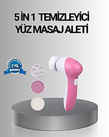 5 Başlıklı Yüz Masaj Aleti – Cilt Temizleme, Peeling, Siyah Nokta ve Gözenek Bakımı