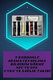 7 Kordonlu Akıllı Saat Ve Yeni Nesil Kulaklık Dokunmatik Ekran Android ve İOS Uyumlu