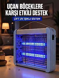 Çift UV Işıklı Elektrikli Sinek Öldürücü 12W Asılabilir Uçan Böcek Lambası