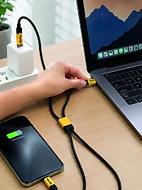 240W 3'ü 1 Arada Hızlı Şarj Kablosu USB Type-C Lightning Micro USB