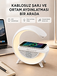 Bluetooth 5.0 Hoparlör – Kablosuz Şarj, RGB Gece Lambası ve FM Radyo