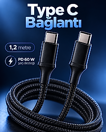 PD Destekli Type C Şarj ve Veri Kablosu LED Işıklı Tasarım