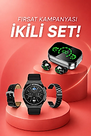 TWS Bluetooth Kulaklık ve Akıllı Saat Uyku Takibi Nabız Ölçer Uzun Pil Ömrü