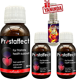 PROSTAFFECT 50 ML ŞURUP 3 ADET ERKEKLERİN ÖZEL DURUMLARINA IÇECEK FORMUNDA ÖZEL ŞURUB + LUSTRA MASAJ YAĞI