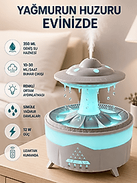 Yağmur Efektli Nemlendirici 350 ML RGB Işıklı Uzaktan Kumandalı