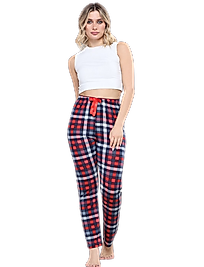 Pijama Altı Modal  Ring Viskon Kumaş-Pöti Kare Desenli
