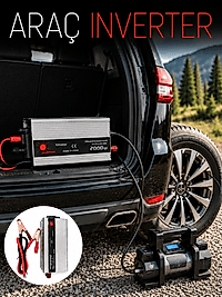 2000W Araç İnverter Aküden Güç Dönüştürücü Elektrik Üreten Taşınabilir