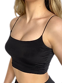 Askılı Crop  Bluz-SİYAH