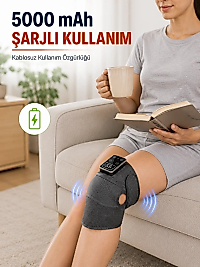 Isıtmalı ve Titreşimli Diz Masaj Aleti Şarjlı Dijital Ekranlı 5000 mAh Masaj Cihazı