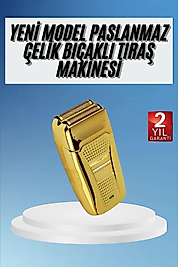 Sakal Kesme Tıraş Makinesi Paslanmaz Çelik Gold Şarjlı