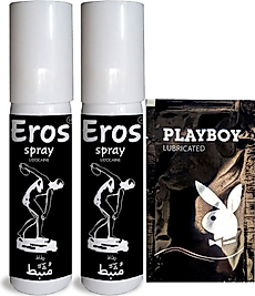 EROS 2 ADET ERKEKLER IÇİN ÖZEL STOP SPREYİ 20 ML (BLACK) + LUBRİKANTJEL