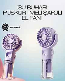 Şarjlı Buğu Fanı – Nemlendirici Sis Fonksiyonlu, Tip-C Girişli, Taşınabilir Masa Fanı