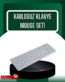 USB Alıcılı Kablosuz Klavye Mouse - Geniş Uyumluluk, Sessiz Tuşlar