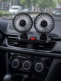 Çift Başlıklı Araç İçi USB Vantilatör Soğutucu Fan