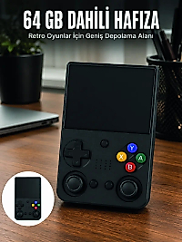aşınabilir Retro El Oyun Konsolu 64GB Hafızalı IPS Ekranlı  Oyun Cihazı