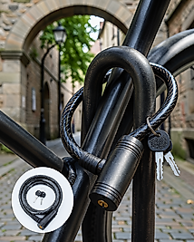 Çelik Halat Kilit 12 mm 80 cm PVC Kaplı Elektrikli Scooter ve Motosiklet Uyumlu