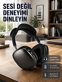 Bluetooth 5.0 Kulak Üstü Kulaklık – Gürültü Engelleme, Uzamsal Ses, Hızlı Şarj