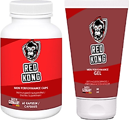 RED KONG 2 ADET 60LI YÜKSEK GÜÇ VE SERTLİĞİNE KAPS + RED KONG GEL 2 ADET ERKEĞE SERTLEŞTİRMEYE JEL 50 ML