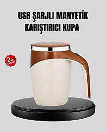 USB Şarjlı Manyetik Karıştırıcı Kupa Otomatik Karıştırma Paslanmaz Çelik