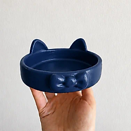 Papyon Model Beton Kedi Köpek Mama ve Su Kabı 16 cm çap - Lacivert