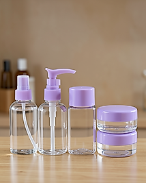 5'lü Şeffaf Seyahat Kozmetik Şişesi Seti 30 ml UCZZZ5LİSEYAHATŞİŞESİMOR-1