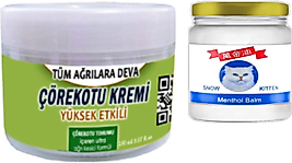 ÇÖREKOTU 2 ADET ÇÖREK OTU KREMİ 150 ML BÜYÜK BOY KREM + 2 ADET SNOW KİTTEN 50 ML MENTHOL BALM