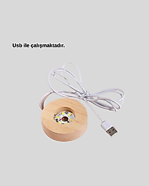 USB Işıklı Kristal Gezegen Küresi Ahşap Tabanlı XUCZZZGÜNEŞSİSTEMİKÜRE-1