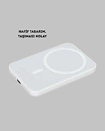 5000mAh Manyetik Powerbank – iPhone Serisi İçin Taşınabilir Kablosuz Şarj Cihazı