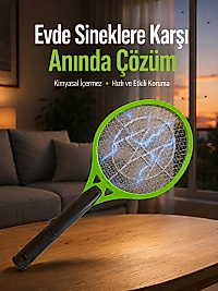 Çocuk ve Evcil Hayvan Dostu Elektrikli Sinek Raketi | Güvenli Kullanım Yeni Nesil