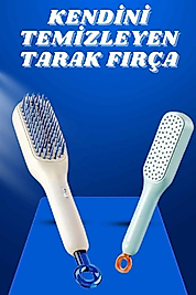 Otomatik Tuşlu Saç Tarağı Dolaşık Açıcı Silikon Fırça