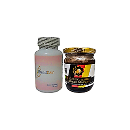BREASTGAİN GÖĞÜSŞEKİLLENDİRİCİ 60 LI + ERKEKLERE ÖZEL  ALAMAN MACUNU 240 GR