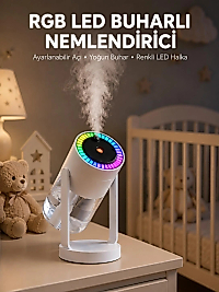 Ultrasonik Hava Nemlendirici Renkli Işık ve Manuel Püskürtme Ayarı Yeni Nesil