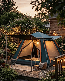 Geniş Aile Kamp Çadırı 240x210 cm Güneşlikli Otomatik Kurulum Outdoor Çadır
